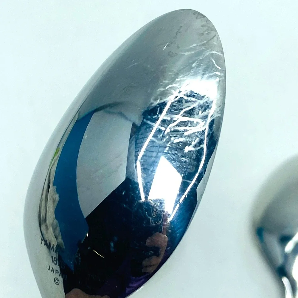 (4) Yamazaki Japan‎ Ribbon Rose Stainless Glossy Teaspoon Lot 6 3/8
